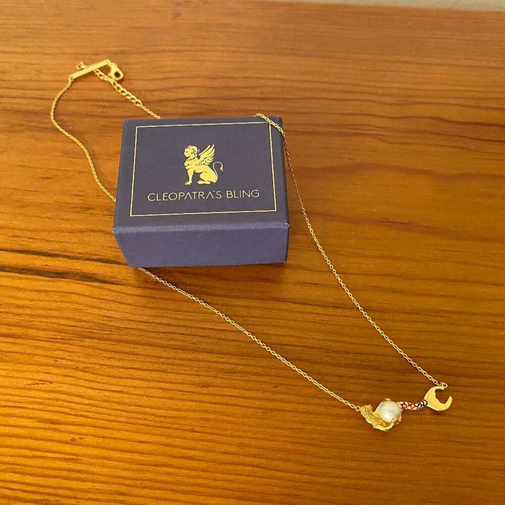 Cleopatra's‎ Bling Handmade Gold Pearl Mermaid Necklace